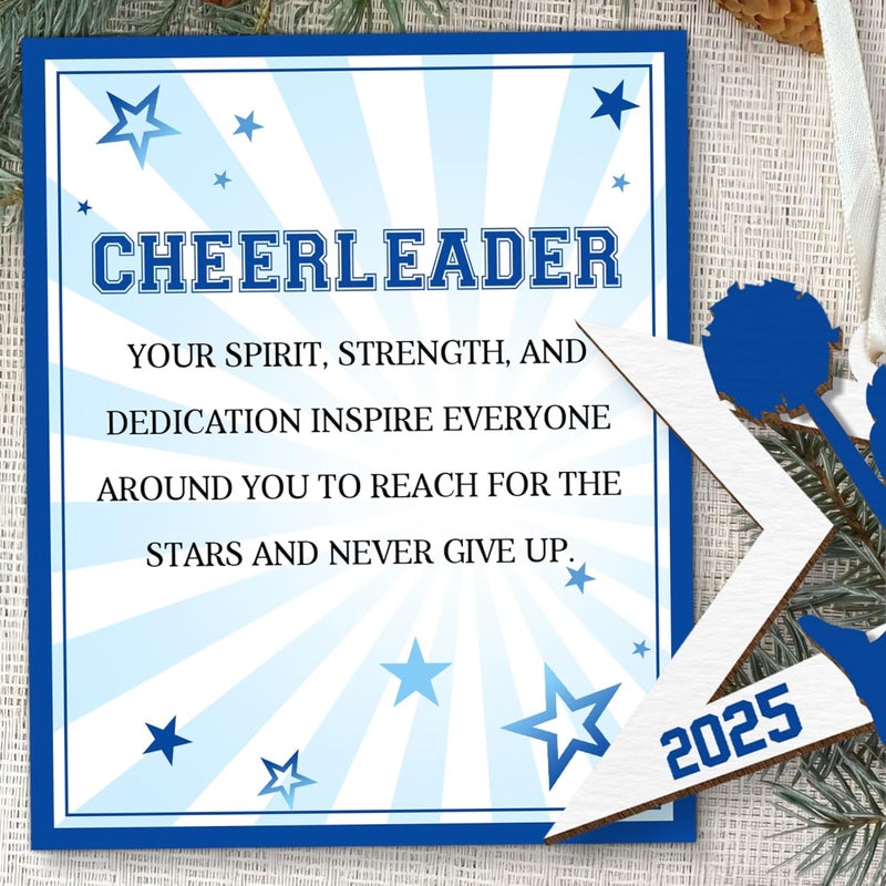 MAPDTWO Cheerleader Ornament - Cheerleader Gifts - Senior Night Cheerleaders Gifts - Cheerleading Ornaments for Girls Teens, Cheerleaders Captain Team - 2 Layered Wood Christmas Ornament 2025 - Image 3